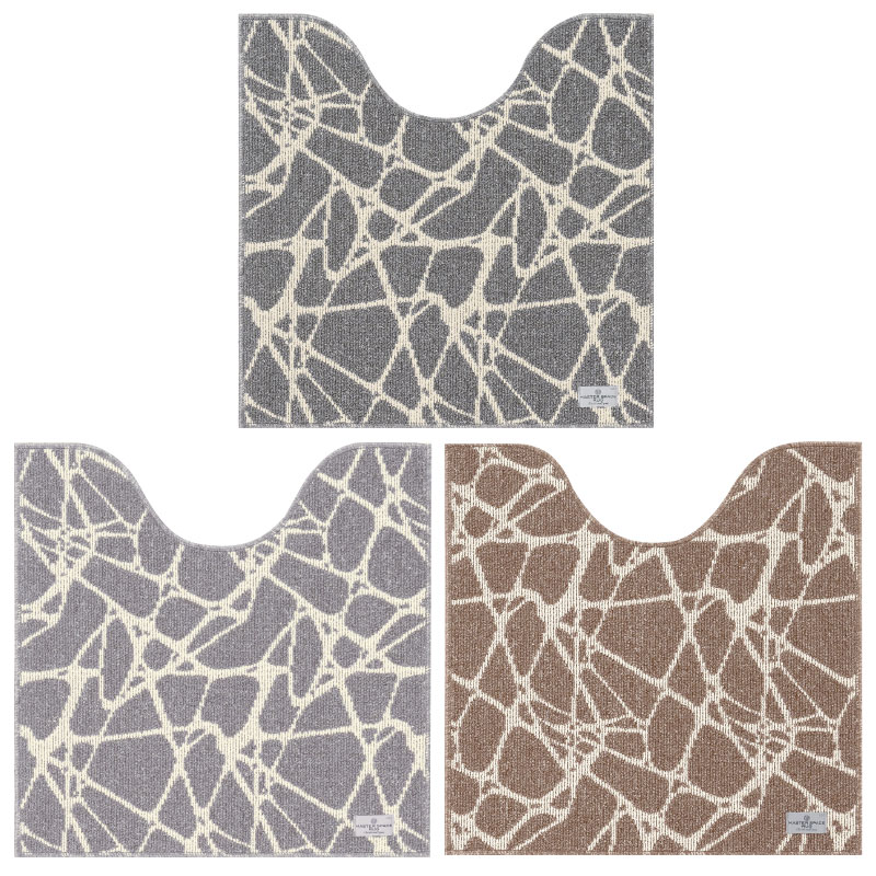 ★マスタースペースラグ ペンテリコン トイレマット 約73×73cm グレー/ライトグレー/モカ