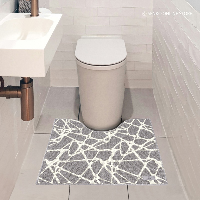 ★マスタースペースラグ ペンテリコン トイレマット 約73×73cm グレー/ライトグレー/モカ