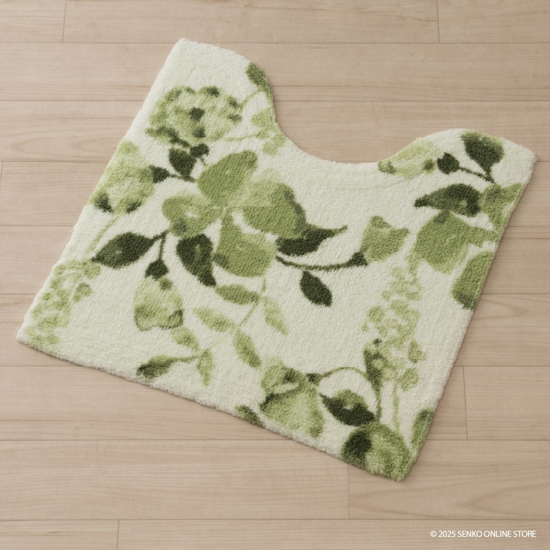 ★シビラ コンパルティール トイレマット 約60×60cm グリーン/パープル