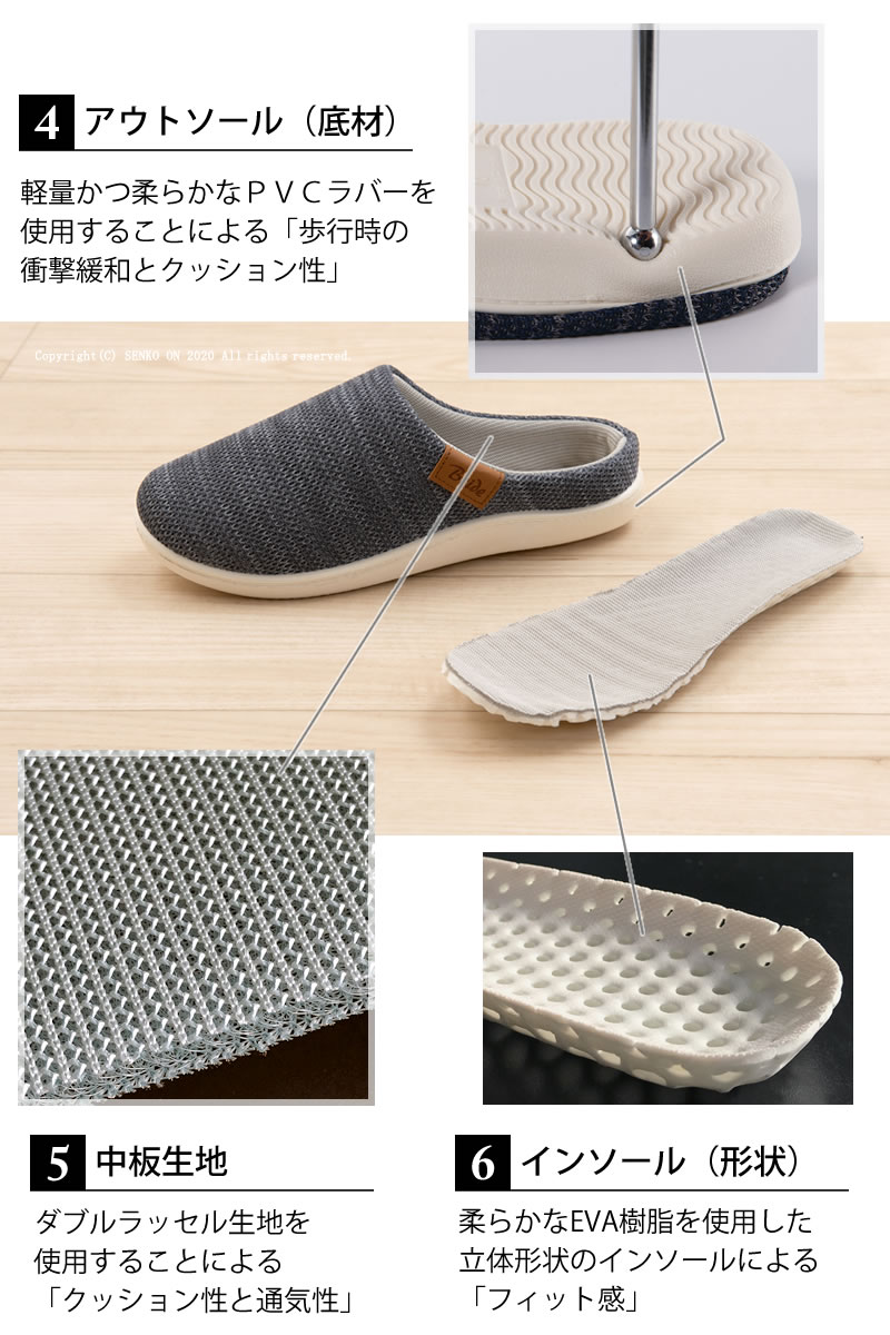 ★【室内・屋内両用スリッパ つまづき防止 フィット感 高級感】レディースS/M/L ブルー/ブラック/グレー/ピンク/ピンクグレー/レッド Beide2（バイデ2）