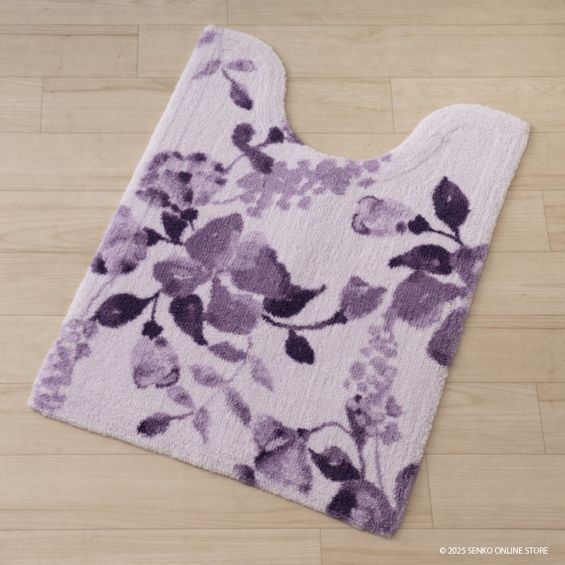 ★シビラ コンパルティール ロングトイレマット 約80×60cm グリーン/パープル