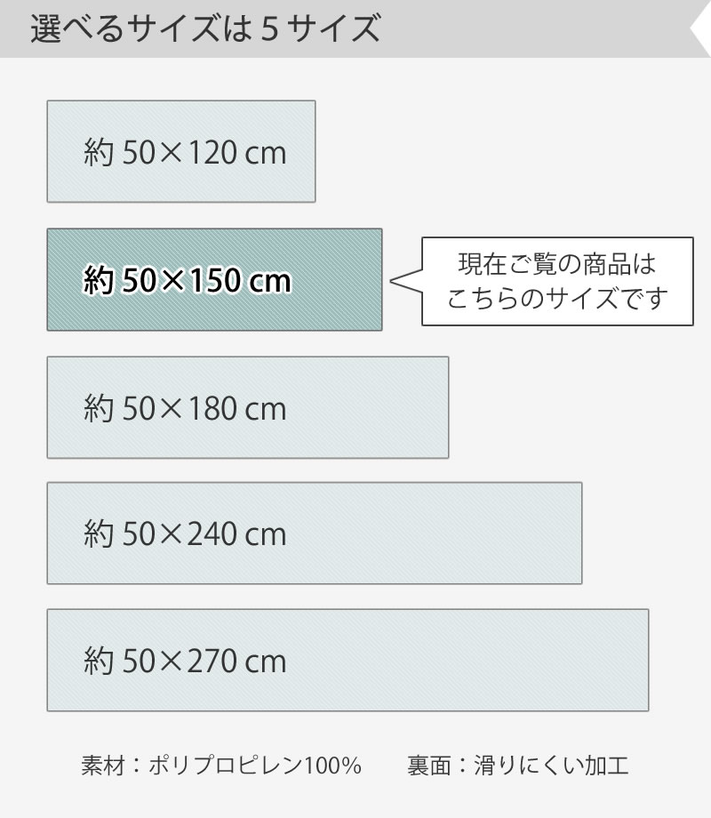 マスターキッチンラグ URBAN802(アーバン802) ロングマット 約50×150cm ブルー/グレー