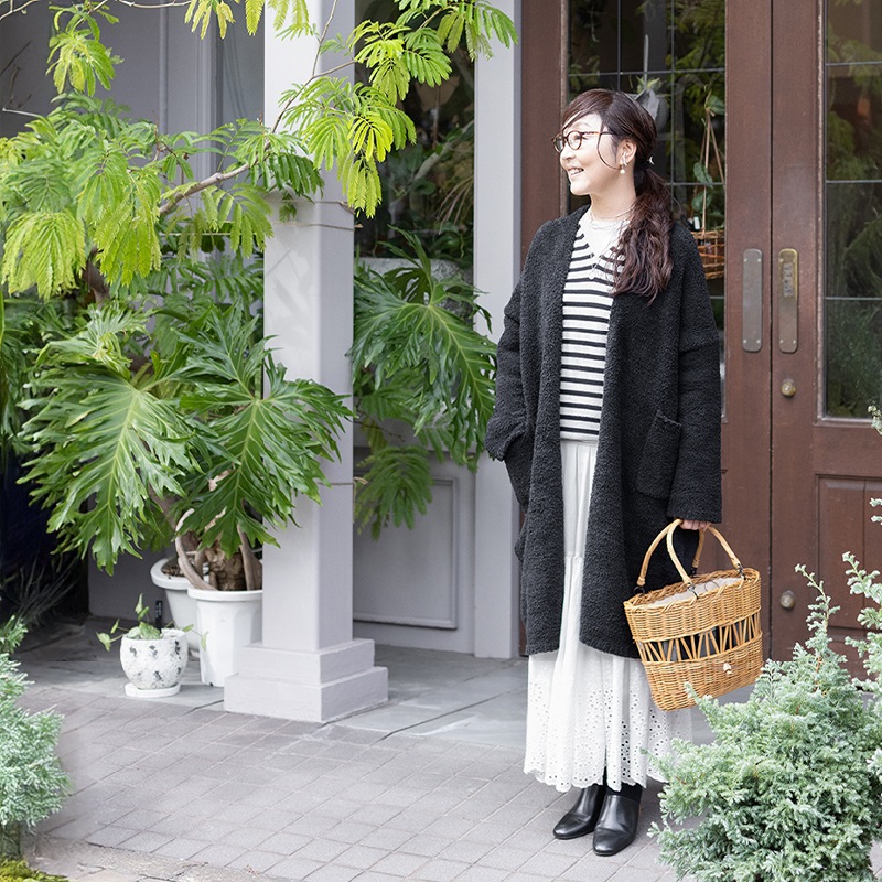 M+home ルミウッコ カーディガン S～M/M～Lサイズ ブラック/グレー/アイボリー