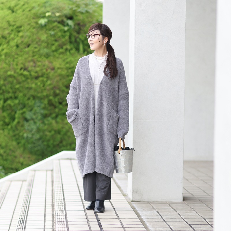 M+home ルミウッコ カーディガン S～M/M～Lサイズ ブラック/グレー/アイボリー