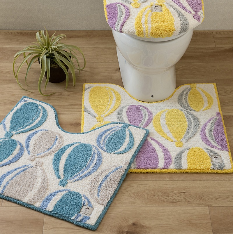SDS Scandinavian Fika バルーン トイレマット 約55×60cm ブルー