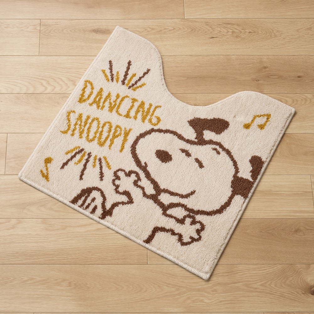 PEANUTS ハッピーダンス トイレマット 約58×60cm ベージュ | ブランド