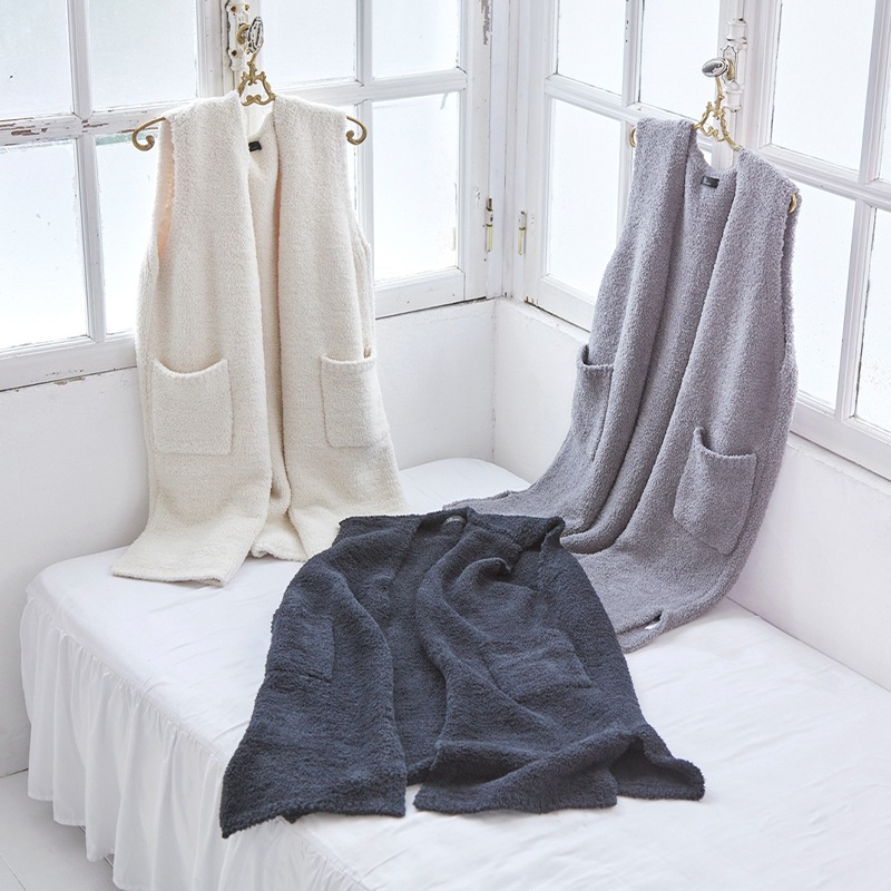 M+home ルミ ロングベスト S～M/M～Lサイズ ブラック/グレー/アイボリー