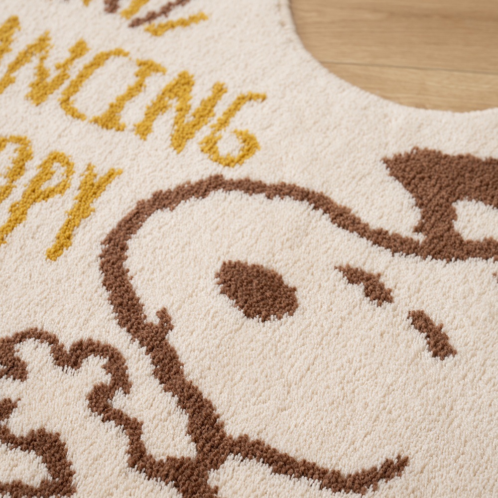 PEANUTS ハッピーダンス ロングトイレマット 約80×60cm ベージュ