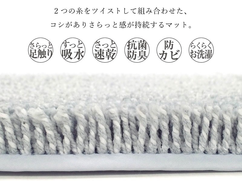 ☆M+home ラナキラ トイレマット 約65×65cm ブルー/ベージュ