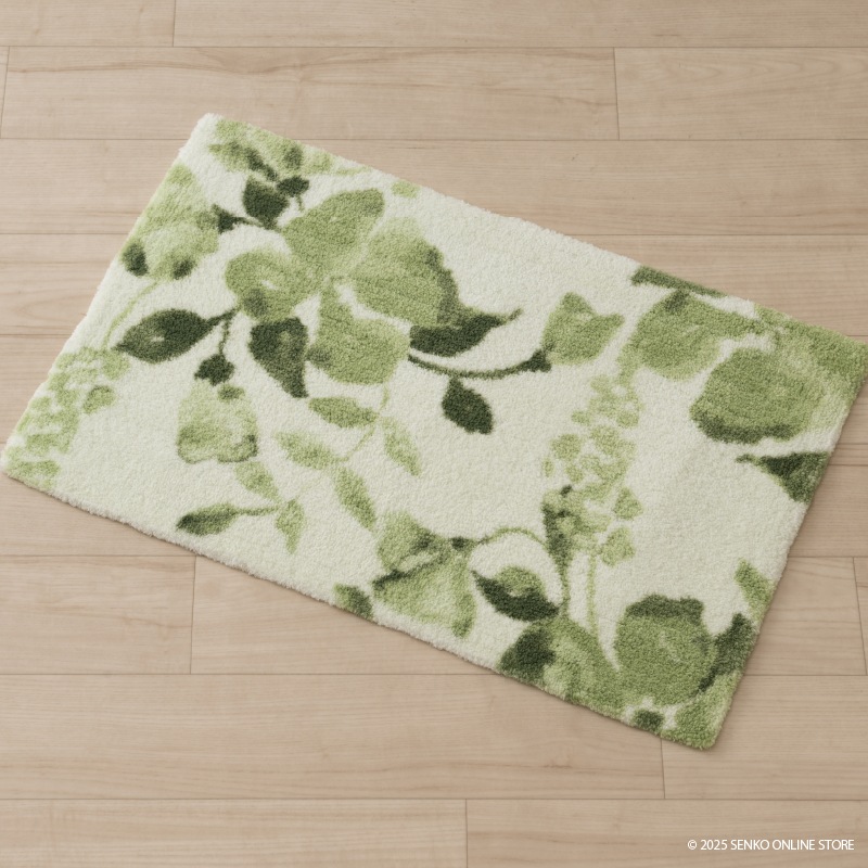 ★シビラ コンパルティール バスマット 約45×70cm グリーン/パープル