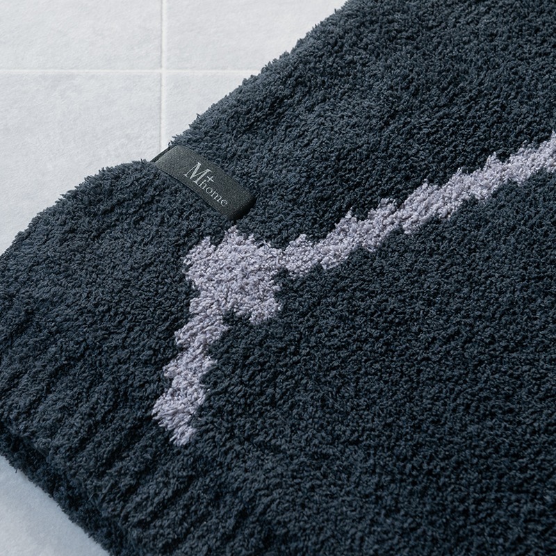 M+home クーラ ブランケット 約135×200cm ブラック/アイボリー