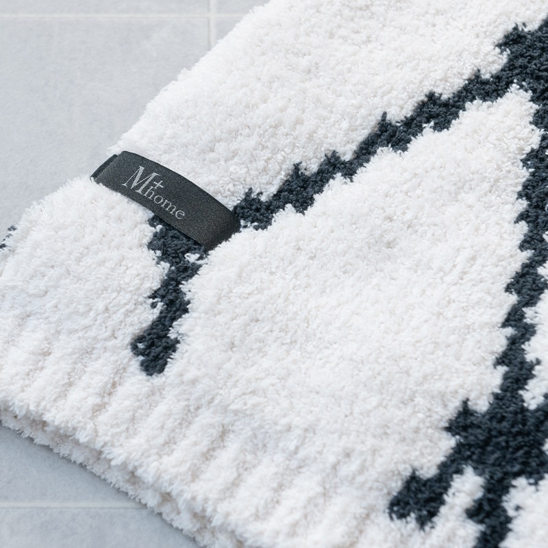 M+home クーラ ブランケット 約135×200cm ブラック/アイボリー