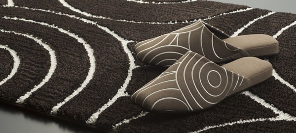 ★M+home ブロンクス インテリアマット 約45×70cm ブラウン