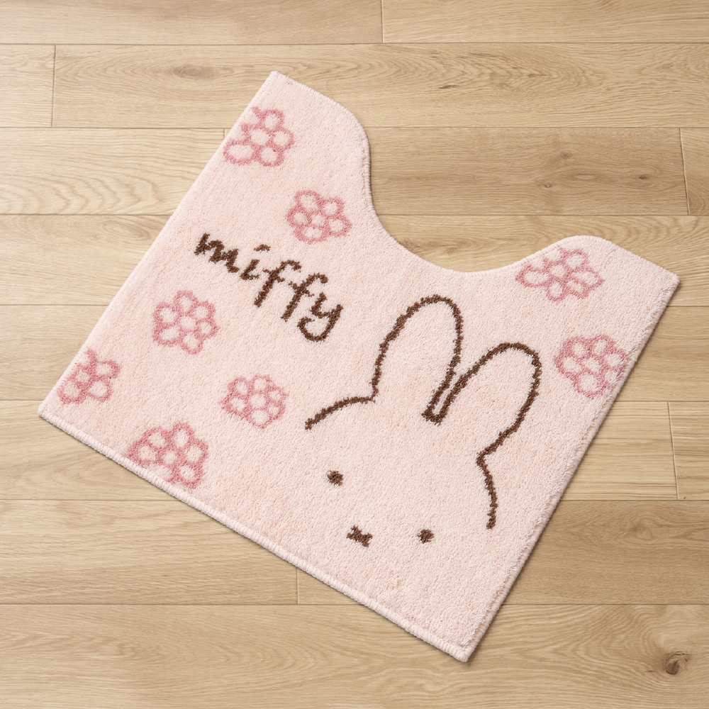 ディックブルーナ ラインフラワー トイレマット 約58×60cm ピンク