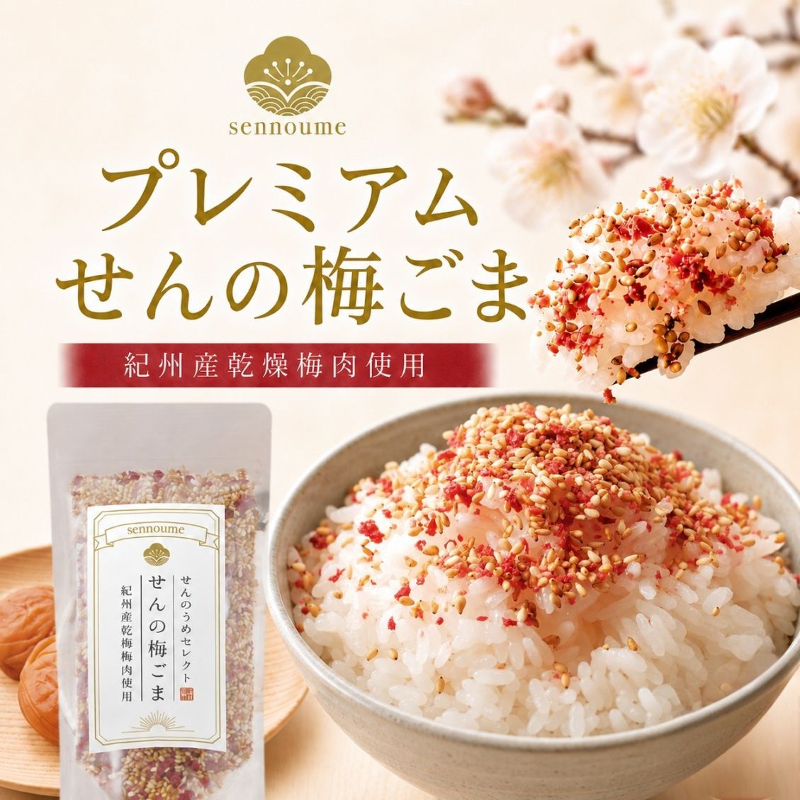 紀州乾燥梅肉＜せんの梅ごま＞