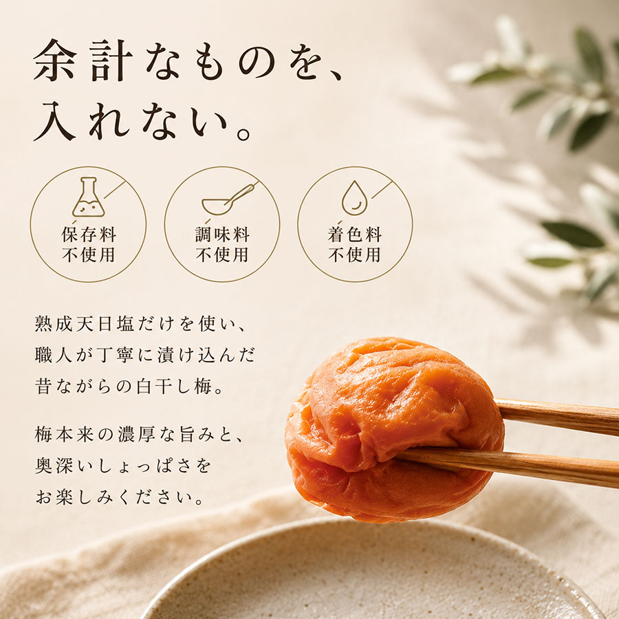 無添加梅干し 白干し梅｜和歌山産南高梅の体にやさしいうめぼし通販