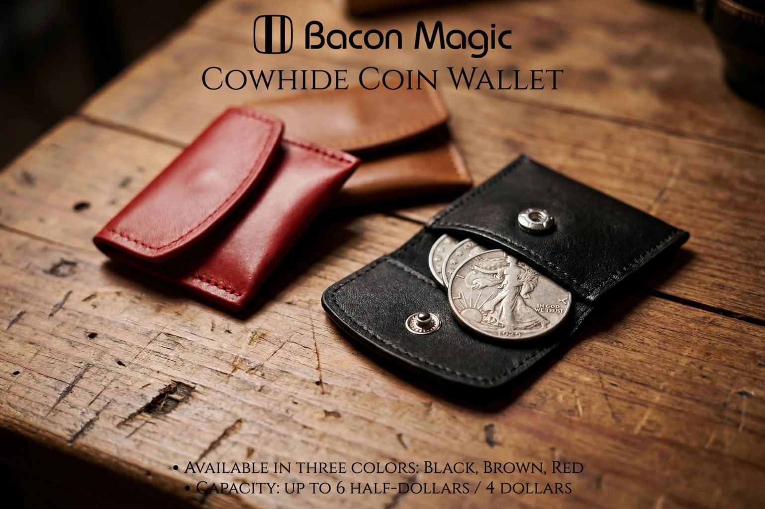 The Cowhide Coin Wallet by Bacon