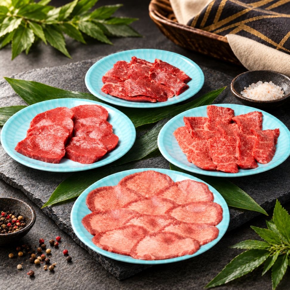 焼肉セット セレクト4種 合計約510g （牛タン・カルビ・赤身・ハラミ）
