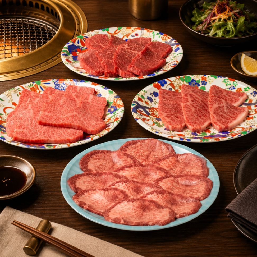 焼肉セット プレミアム4種 合計約460g （牛タン・上カルビ・上赤身・上ロース）