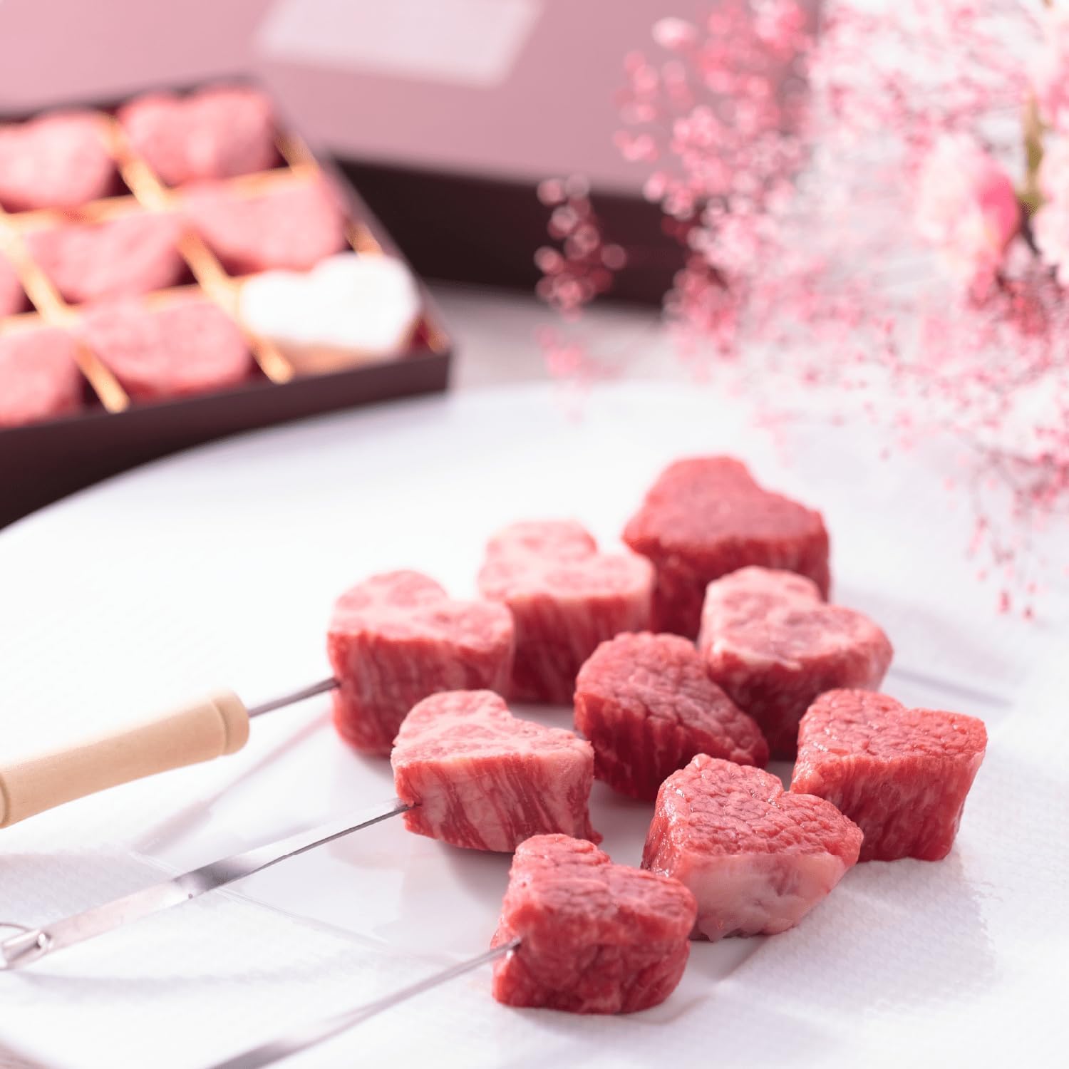 松阪牛 ミニ ハート型 サーロインステーキ 約182g （約13g×14個+牛脂×1個）