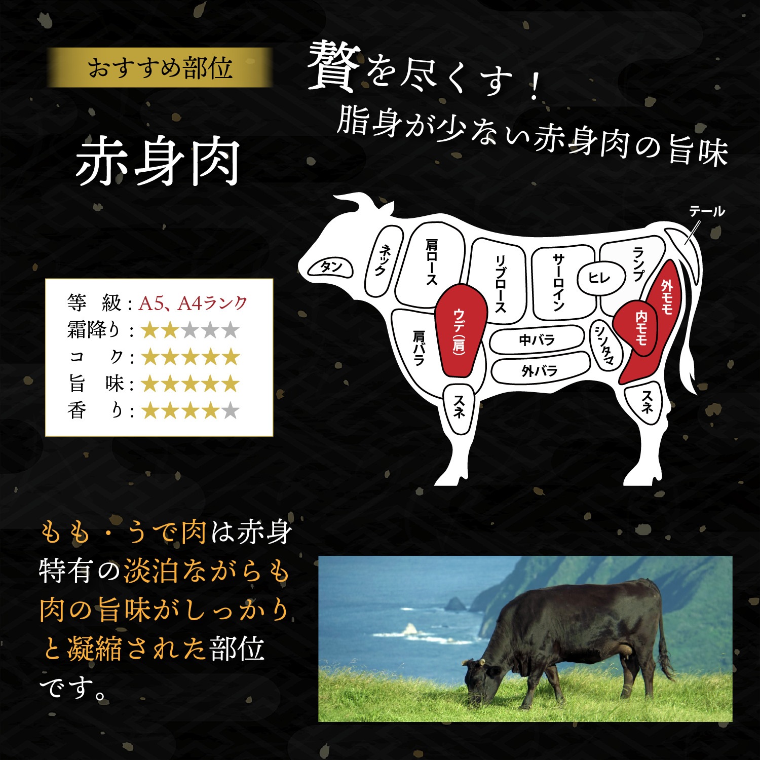 黒毛和牛 赤身 すき焼き しゃぶしゃぶ 800g