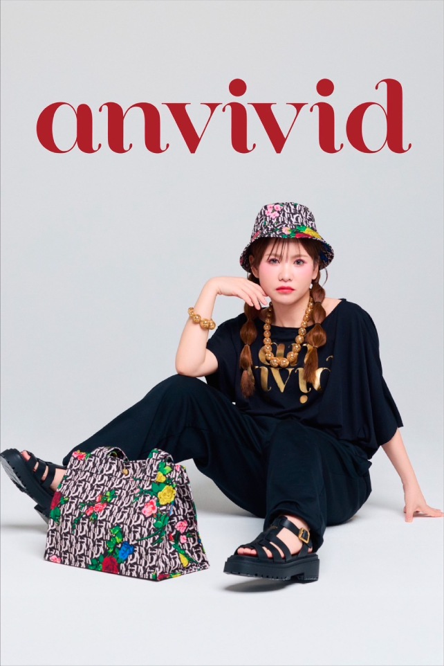 anvivid フラワーモノグラムトートバッグ anvivid flower monogram トートバッグ