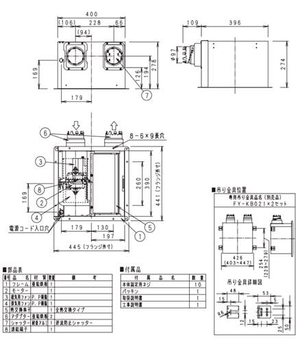 パナソニック【FY-15ZB3】※天埋熱交形換気扇標準形 ルーバー別売タイプ
