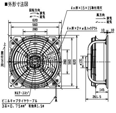 三菱 ソーワテクニカ 【HG-50DTCN-60】※ 農事用有圧換気扇 羽根径50cm  管理番号：3080