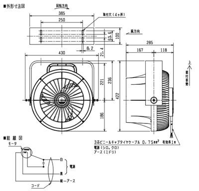 三菱 ソーワテクニカ 【PF-H25ASA】※ 換気扇 ストレートパワーファン 循環扇 25cmタイプ 単相100V  管理番号：1340