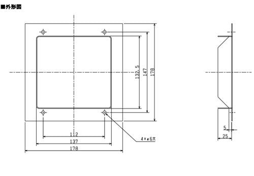 ▲三菱 【PS-16KF2】 換気扇用 片吸込形シロッコファン用部材 角形フランジ  旧品番PS-16KF