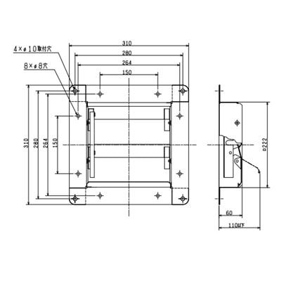 ▲三菱 【PS-20SHA3】 有圧換気扇用シャッター システム部材 風圧式  旧品番PS-20SHA 