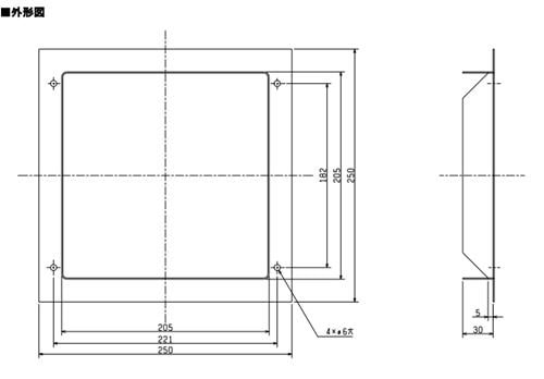 ▲三菱 【PS-28KF2】 換気扇用 片吸込形シロッコファン用部材 角形フランジ  旧品番PS-28KF