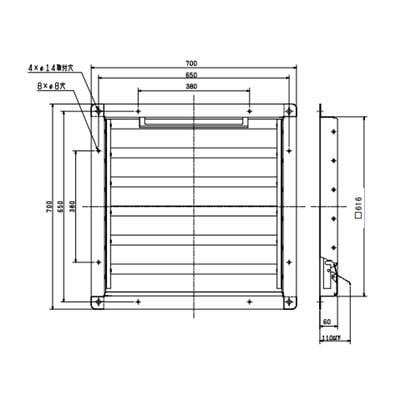 ●※メーカー直送のみ※三菱 【PS-60SHXA3-F】※ 有圧換気扇用シャッター システム部材 風圧式 高耐食タイプ 旧品番PS-60SHXA-F 管理番号：3080