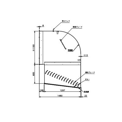 ●※メーカー直送のみ※三菱 【QWH-105KSA】※ 産業用送風機 製給気用ウェザーカバー防鳥網付（防雨ブレード付）  管理番号：3080