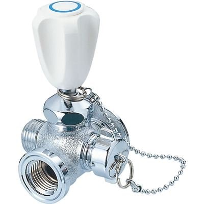 ▲三栄水栓 SANEI【JB41JK-13】水抜クロス分岐バルブ