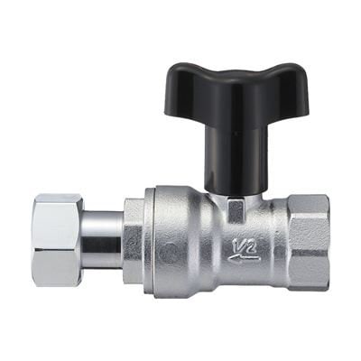▲三栄水栓 SANEI【V657BV-13】ナット付逆止付ボールバルブ