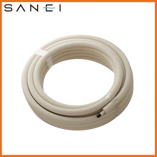 ▲三栄水栓 SANEI【T102-2Y-10AX25-10】※保温材付アルミ複合架橋ポリエチレン管