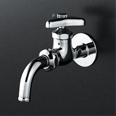 ▲KVK【K11R】吐水口回転形水栓 赤ビス付 