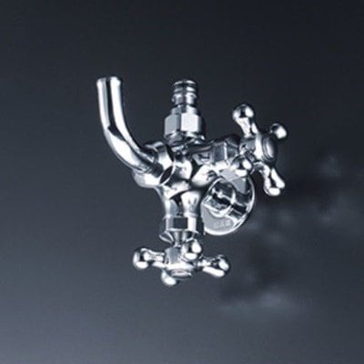 ▲KVK【K124CSPZ】屋外ホース接続ニップル付二口横水栓 寒冷地用