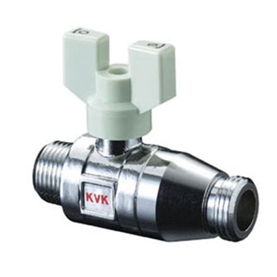 ▲KVK【K140】逆止弁付ボールバルブ13 おねじ×おねじ 