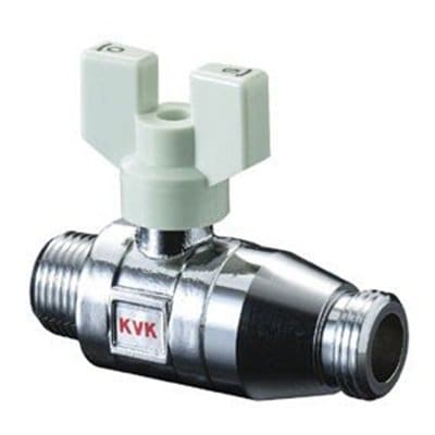 ▲KVK【K140-20】逆止弁付ボールバルブ20 おねじ×おねじ 20mm用 