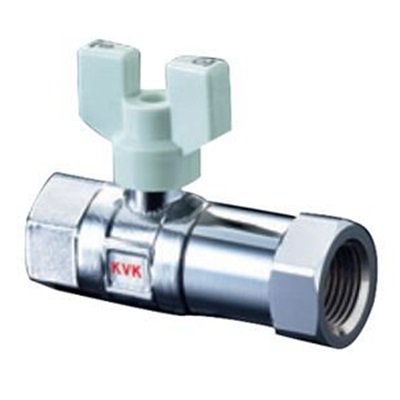 ▲KVK【K142-20】逆止弁付ボールバルブ20 めねじ×めねじ 20mm用 