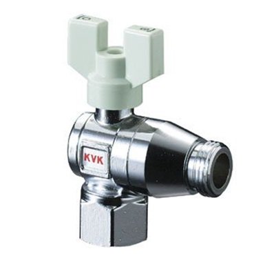 ▲KVK【K143】逆止弁付ボールバルブ13 めねじ×おねじ 
