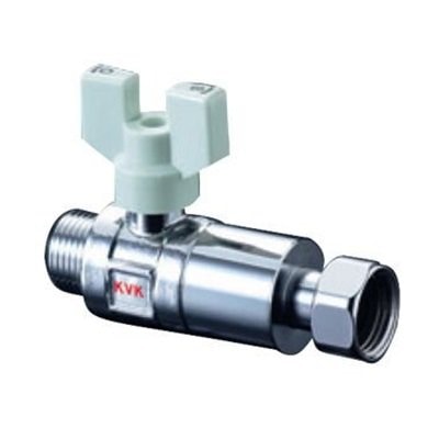 ▲KVK【K144】逆止弁付ボールバルブ13 おねじ×ナット型 