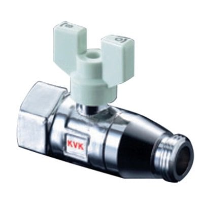 ▲KVK【K147】逆止弁付ボールバルブ20×13 めねじ×おねじ 