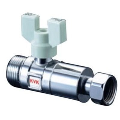 ▲KVK【K150】逆止弁付ボールバルブ20×13 おねじ×ナット型 