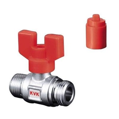 ▲KVK【K240】耐熱ボールバルブ R1/2おねじ×G1/2おねじ 