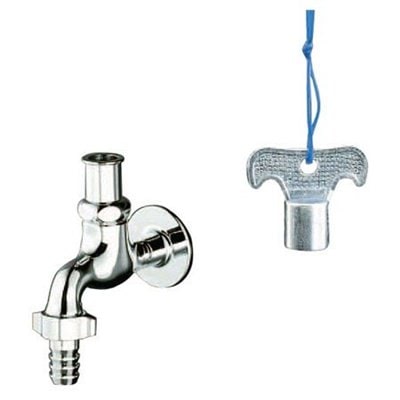 ▲KVK【K4QZ】キー式カップリング付横水栓 寒冷地用