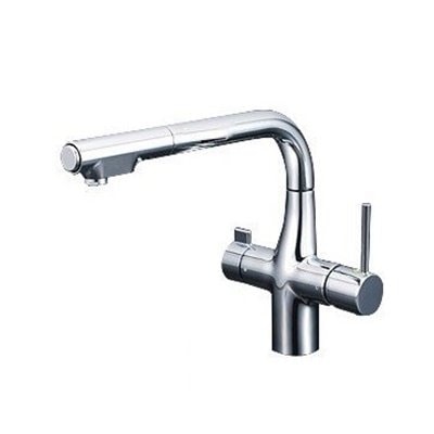 ▲KVK【KM6121EC】※浄水器専用シングルレバー式シャワー付混合栓(eレバー) 水栓本体のみ