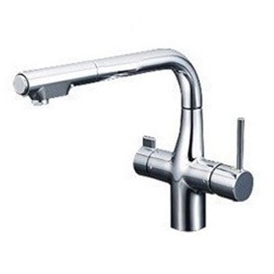 ▲KVK【KM6121SCEC】※浄水器付シングルレバー式シャワー付混合栓(eレバー) Z38450付